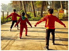 Loikaw  11  Children and their Exercise Very Early Moning as the Sun Rises