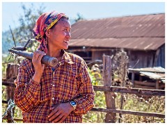 Loikaw  27  Working Woman Cpming from the Fields
