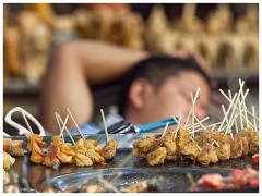 Mandalay 18  Sleeping on one of the Food Stalls on the Bridge