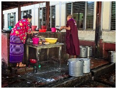 Mandalay 37  Monk and Woman Washing Up