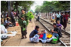 Yangon 41  Selling Food on the Platform and the Lines