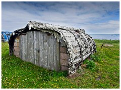 Lindisfarne Island 03  Boats into Sheds