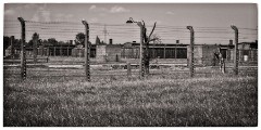 Auschwitz 09  One Row of the Original Buildings at Birkenau