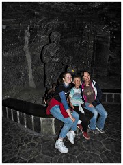 Family in Krakow 16  Nikki, Jason and Jenn in the Salt Mine