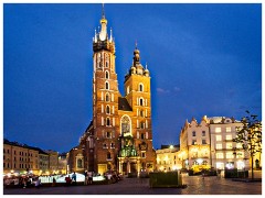 Krakow 086 Rynek Glowny 23  Rynek Glowny at Night - St Mary's Church