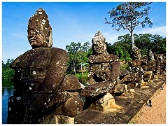 Siem Reap Day One 03  Angkor Thom -  a row of devas on the left  as you walk towards the South Gate