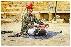 India Jaisalmer 60  Early Morning at Gadsistar Lake with a Musician Playing