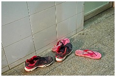 India Jaisalmer 76  Patients are in with the Doctor so Shoes left Outside