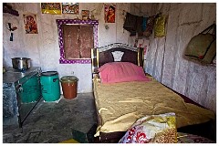 Journey from Jaisalmer to Jodhpur 23  The Bedroom in One of the Little Huts -  Biramdeogarh