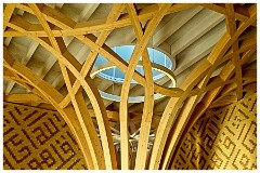 Cambridge Eco Mosque 15  The Structure and Decorative Trees in Wood