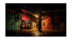 017 Venice  Colourful Houses at Night -  Burano